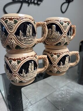 4  Vintage ceramic beer stein or punch mug manufactured by Gerz in West Germany